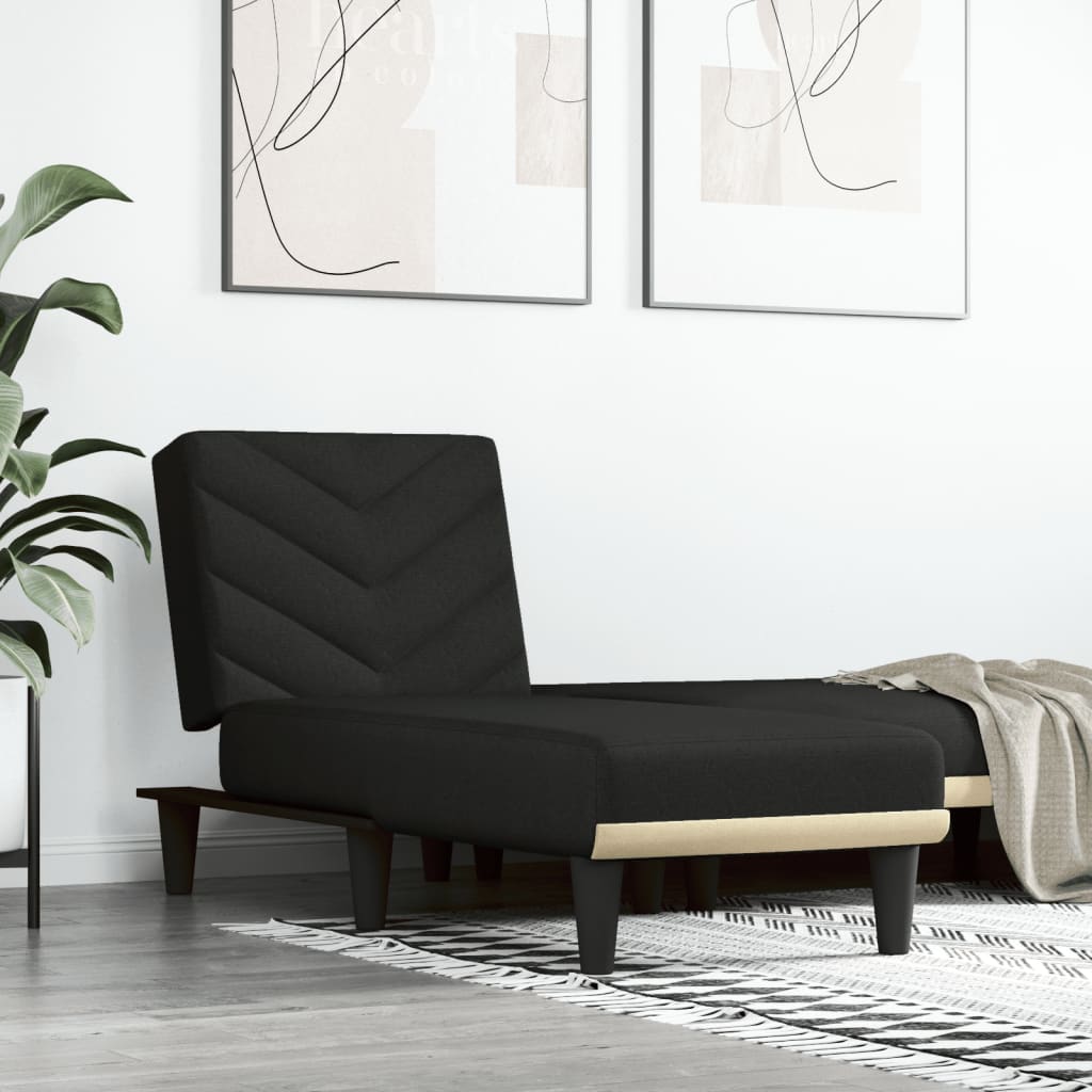Chaise longue noir tissu - XIOS