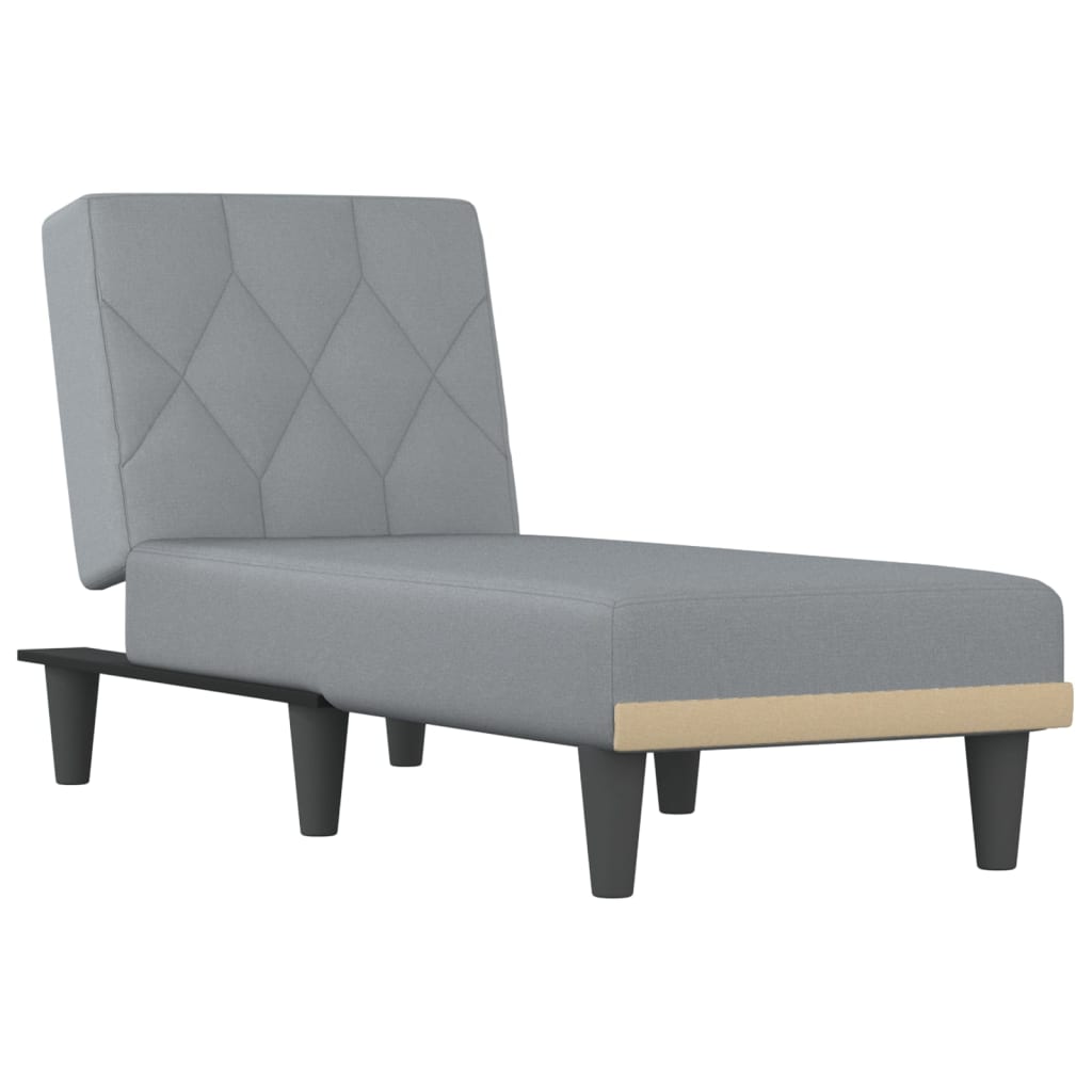 Chaise longue gris clair tissu - XIOS