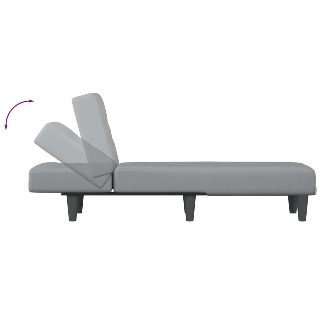 Chaise longue gris clair tissu - XIOS