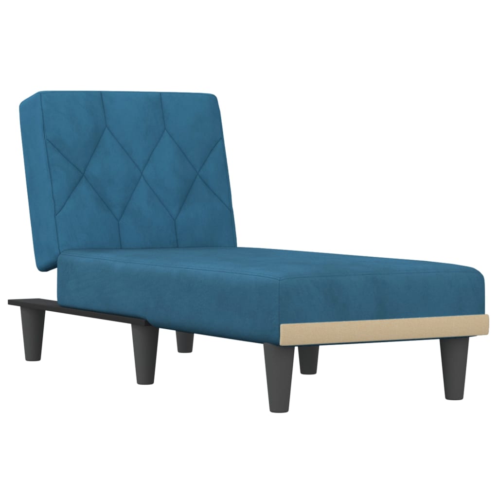 Chaise longue bleu velours - XIOS