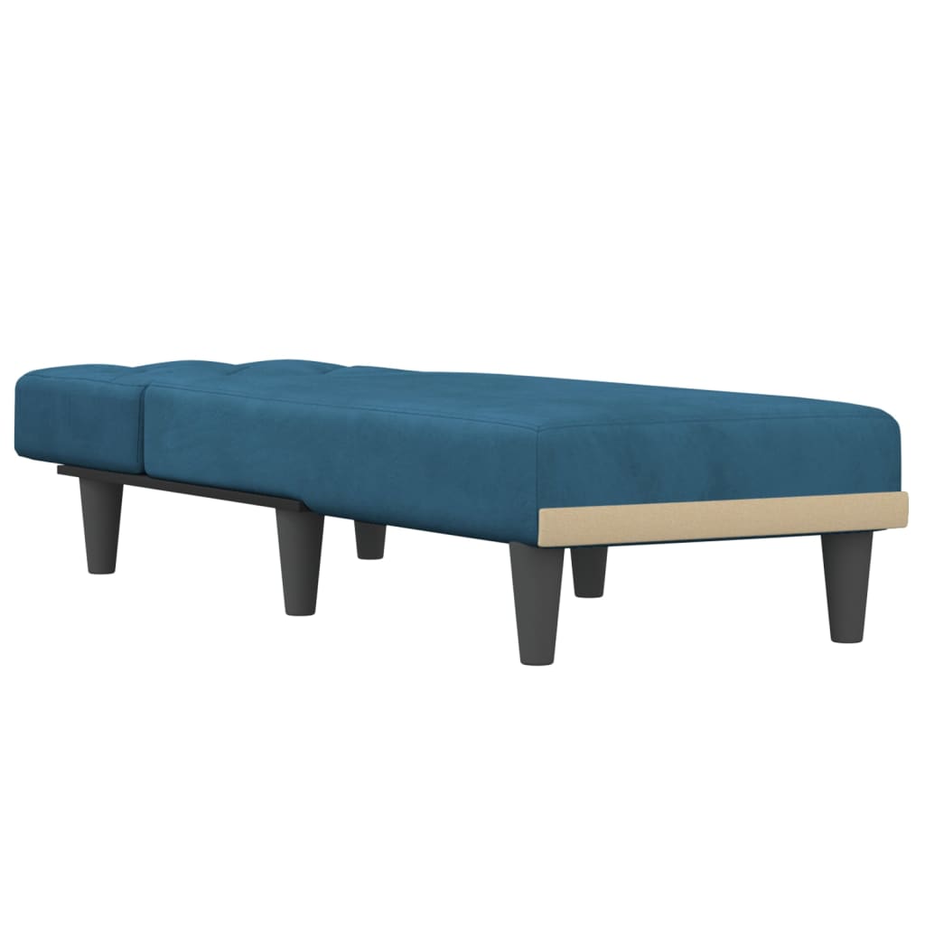 Chaise longue bleu velours - XIOS
