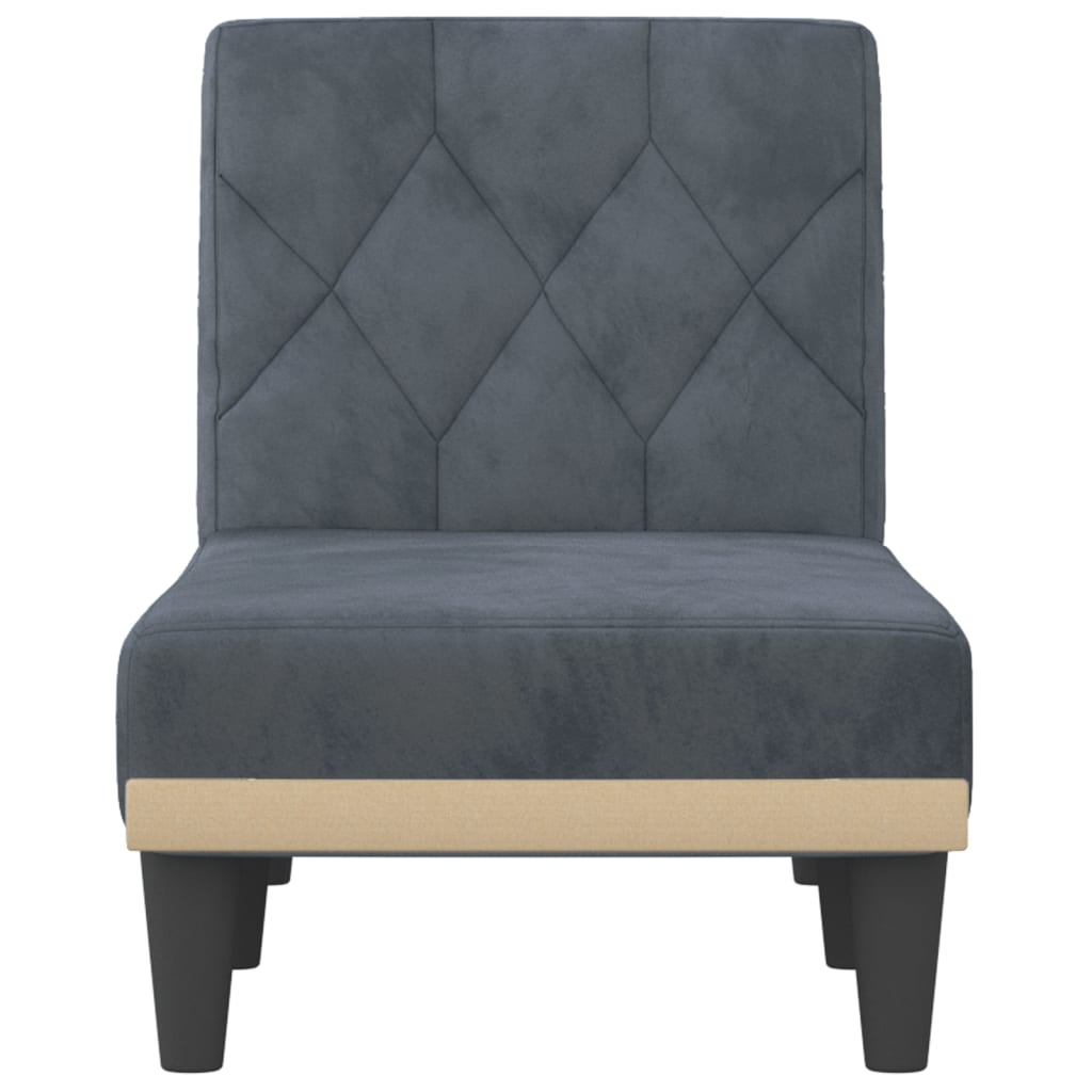 Chaise longue gris foncé velours - XIOS
