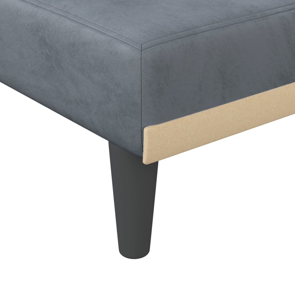 Chaise longue gris foncé velours - XIOS