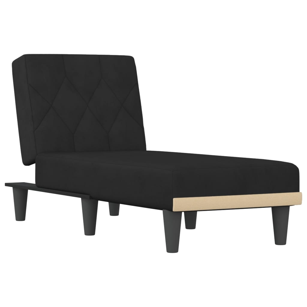 Chaise longue noir velours