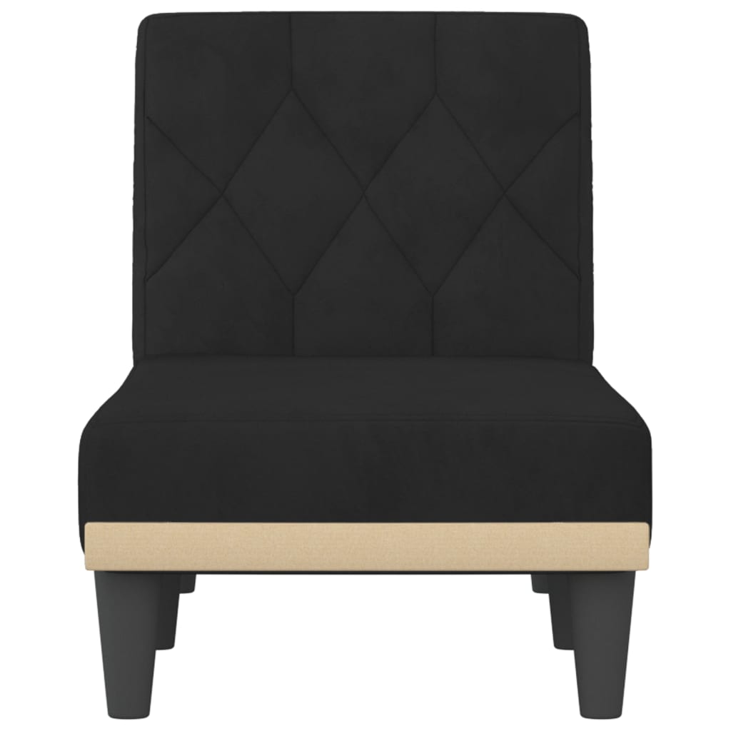 Chaise longue noir velours