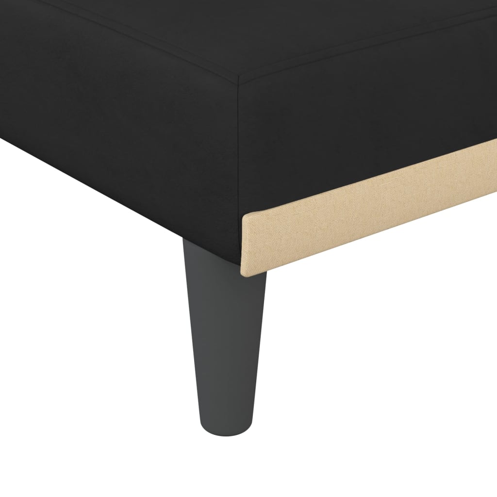 Chaise longue noir velours