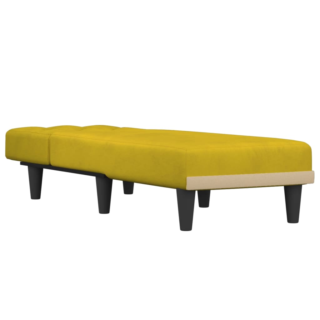 Chaise longue jaune velours - XIOS