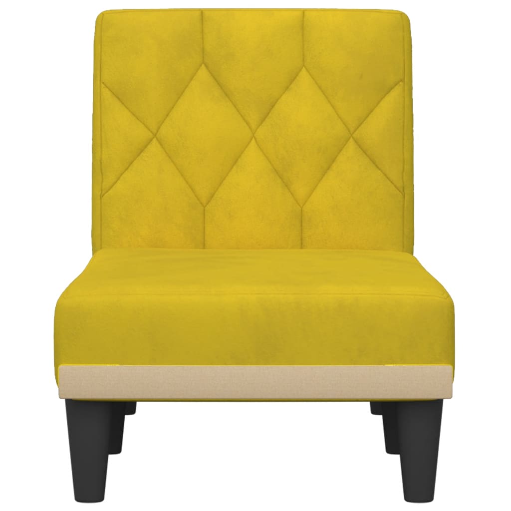 Chaise longue jaune velours - XIOS