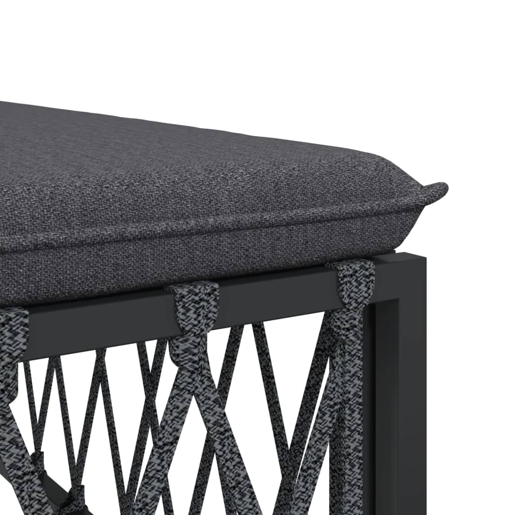 Salon de jardin avec coussins 4 pcs anthracite acier