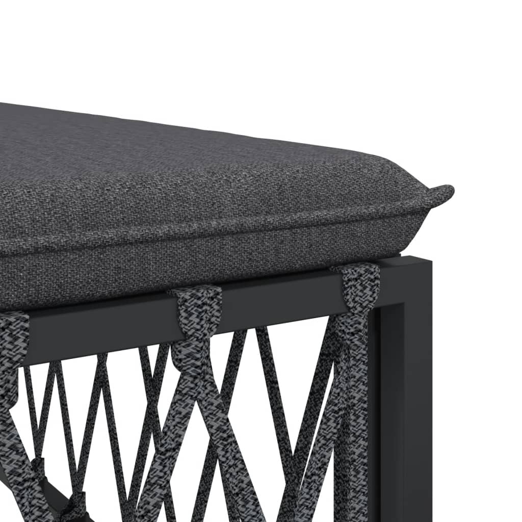 Salon de jardin avec coussins 6 pcs anthracite acier
