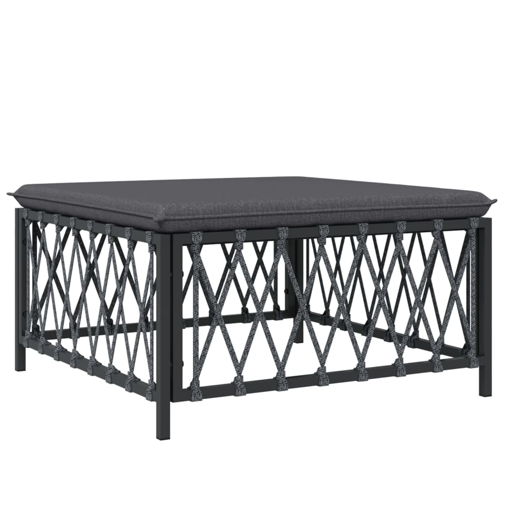 Salon de jardin avec coussins 4 pcs anthracite acier