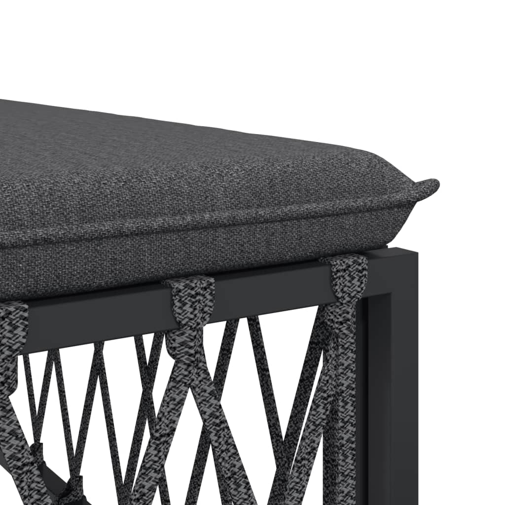 Salon de jardin avec coussins 4 pcs anthracite acier