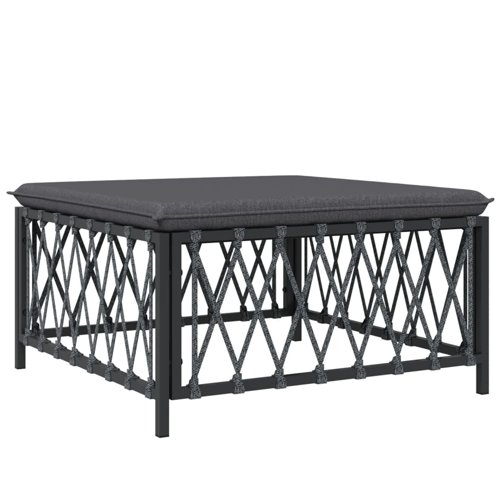 Salon de jardin avec coussins 5 pcs anthracite acier