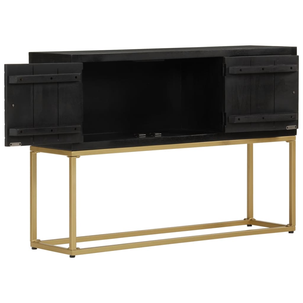 Buffet noir et doré 110x30x75 cm bois massif de manguier - XIOS
