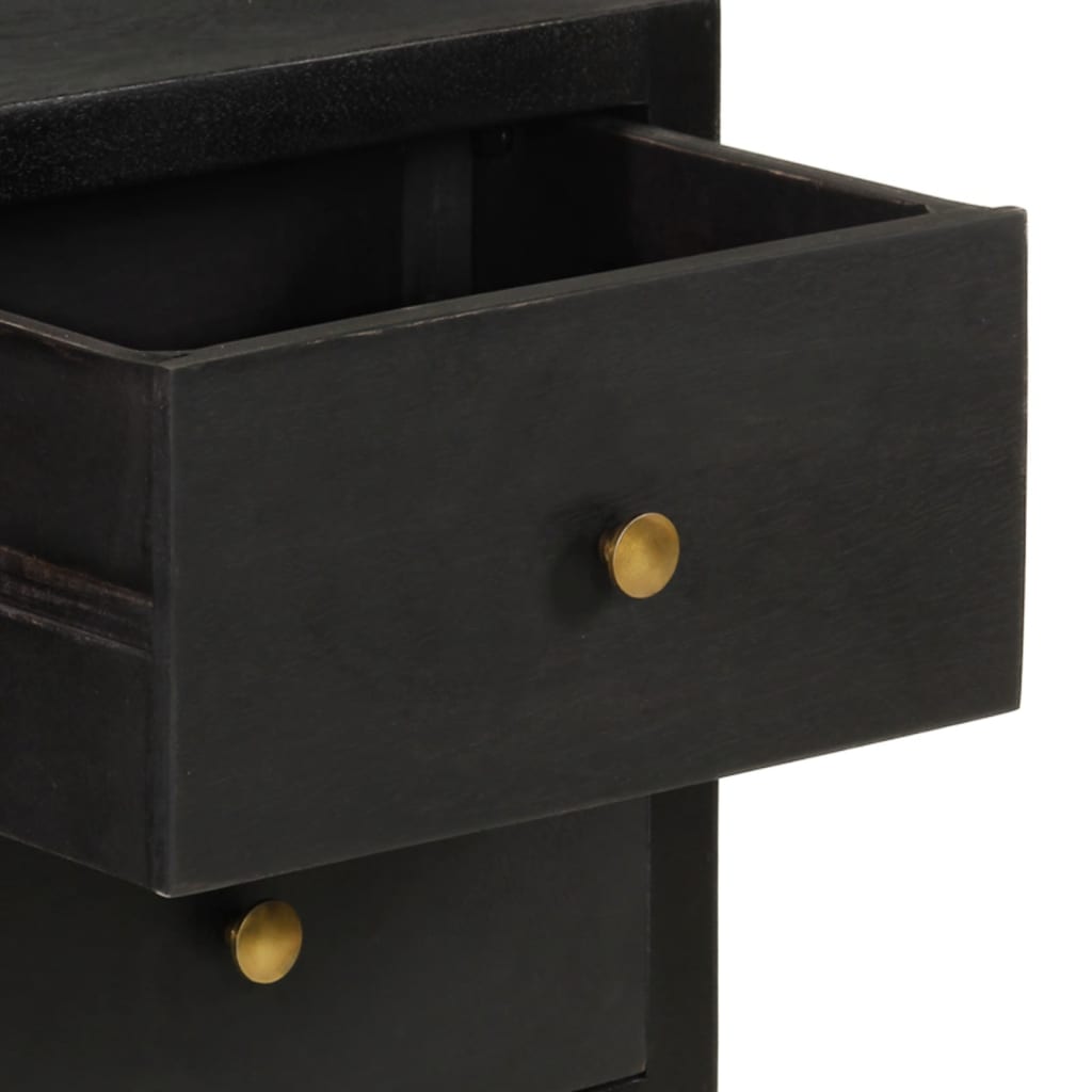 Buffet noir et doré 110x30x75 cm bois massif de manguier - XIOS