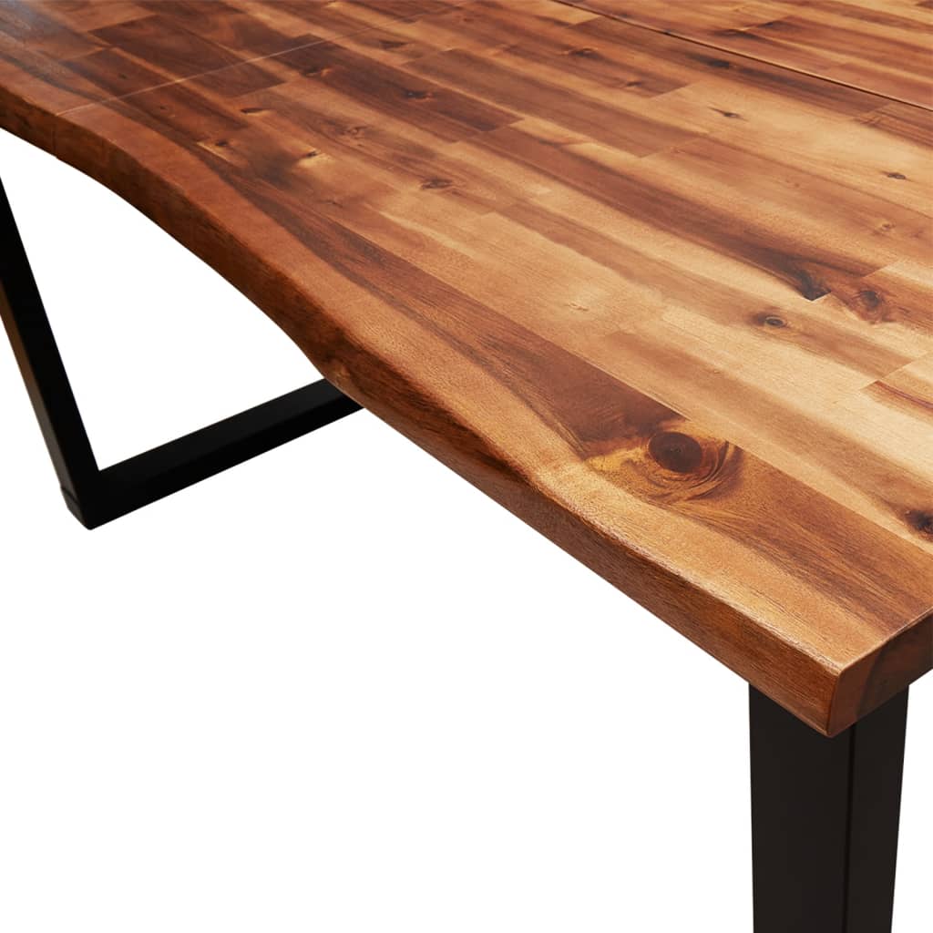 Ensemble à manger 3 pcs avec bord vivant bois massif d'acacia - XIOS