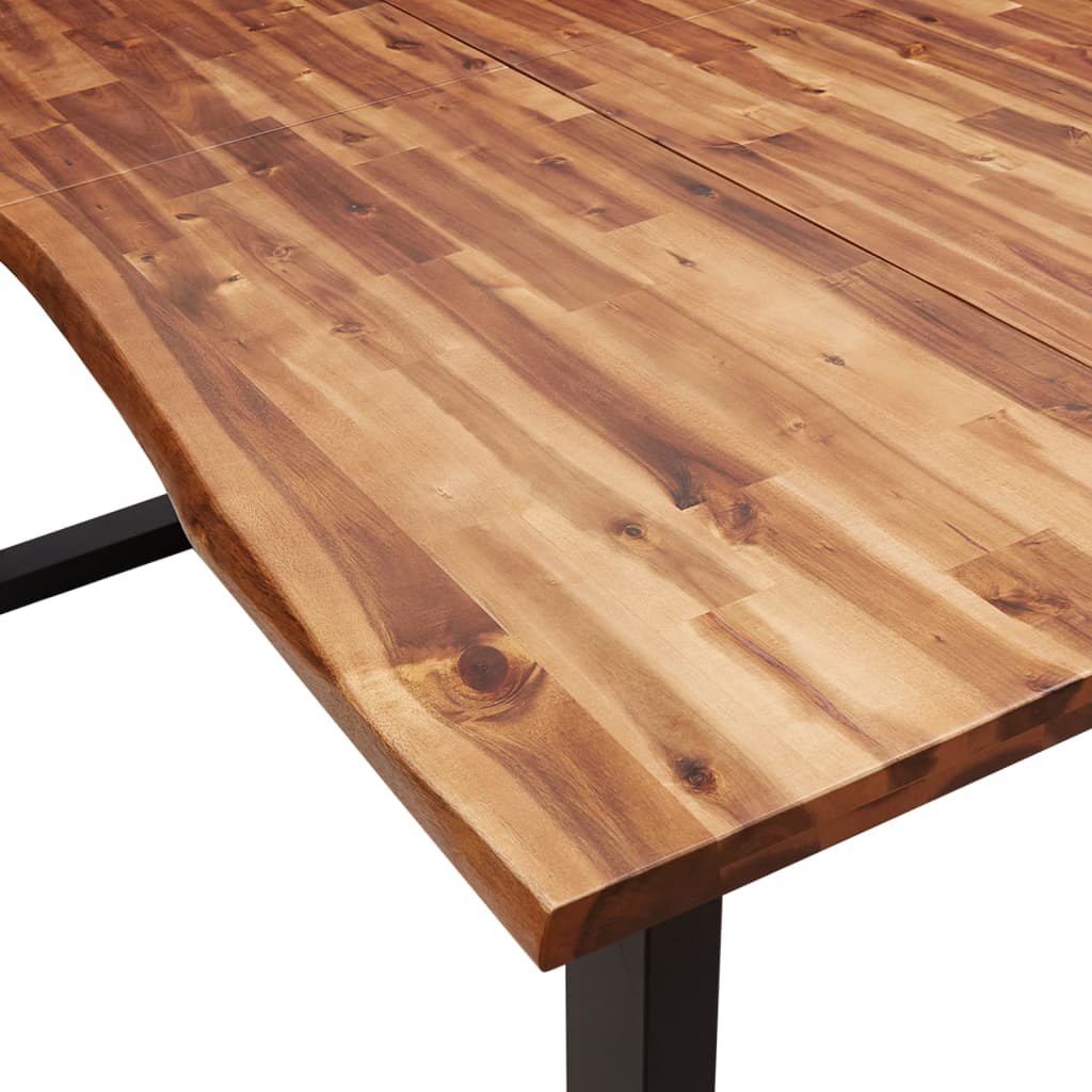 Ensemble à manger 3 pcs avec bord vivant bois massif d'acacia - XIOS