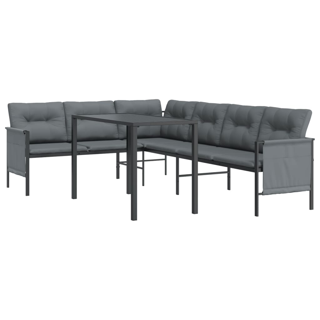 Ensemble à manger de jardin 2 pcs anthracite acier