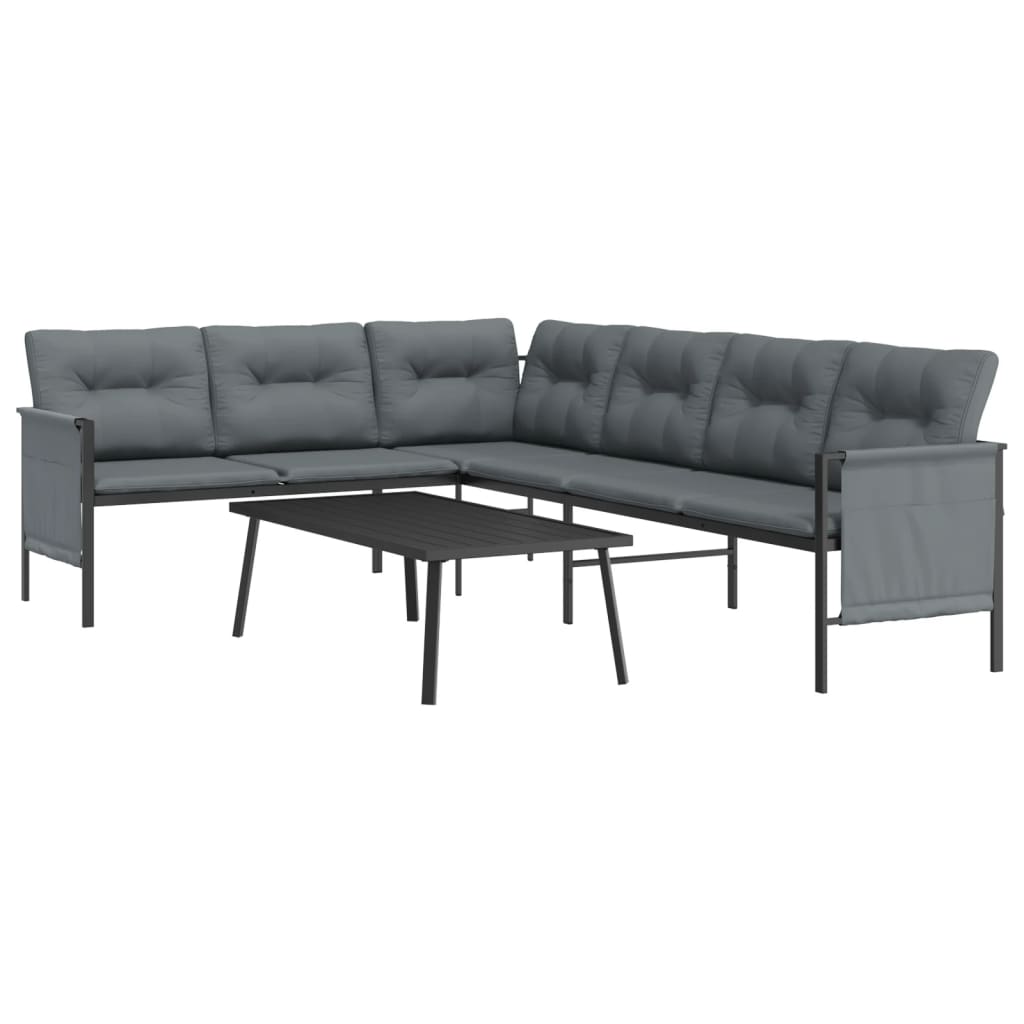 Salon de jardin 2 pcs anthracite acier