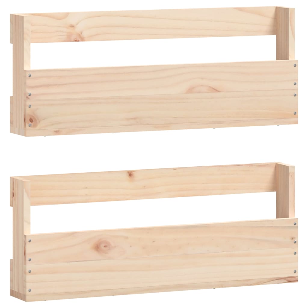 Étagères à chaussures murales 2 pcs 59x9x23 cm Pin massif - XIOS