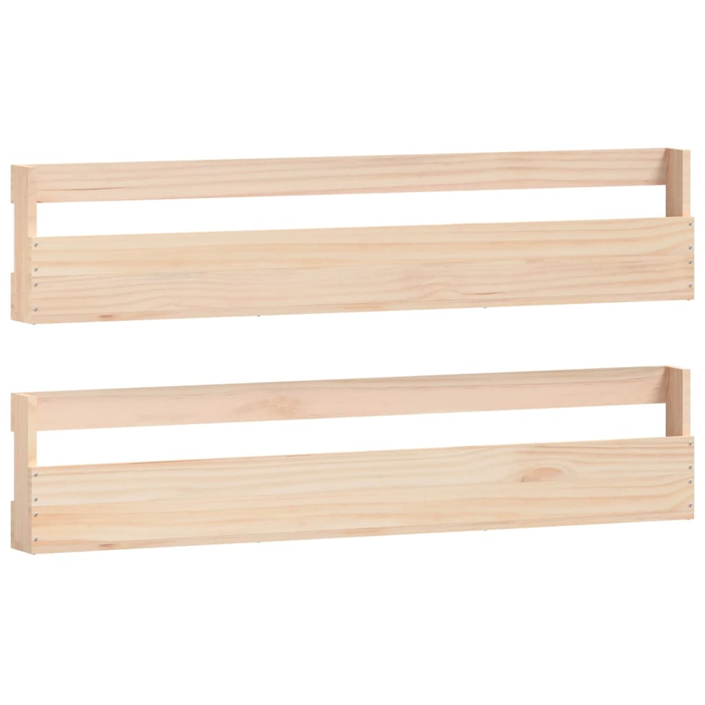 Étagères à chaussures murales 2 pcs 110x9x23 cm Pin massif - XIOS