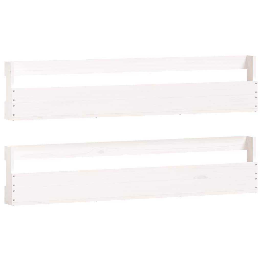 Étagères à chaussures murales 2 pcs Blanc 110x9x23cm Pin massif - XIOS