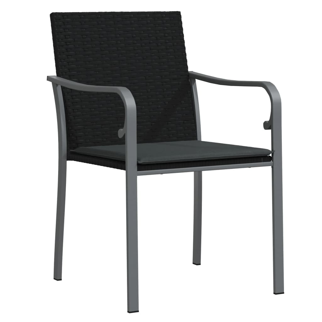 Ensemble à manger de jardin 3 pcs coussins résine tressée acier