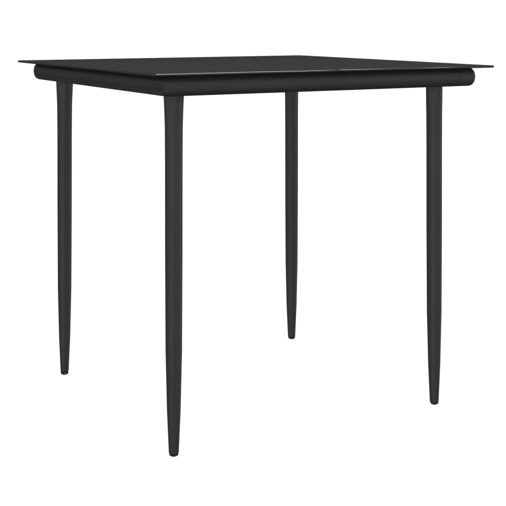 Ensemble à manger de jardin 3 pcs coussins résine tressée acier