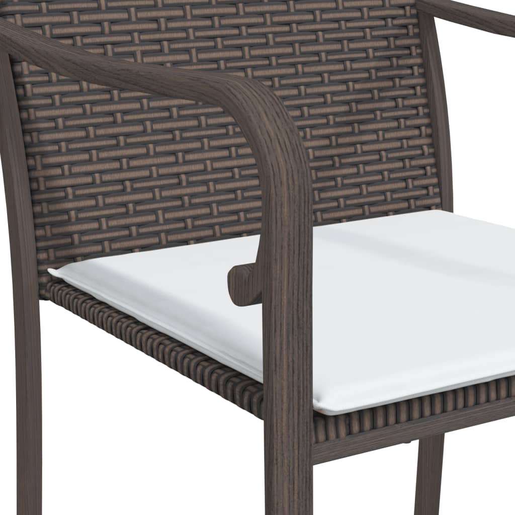 Ensemble à manger de jardin 5 pcs coussins résine tressée acier