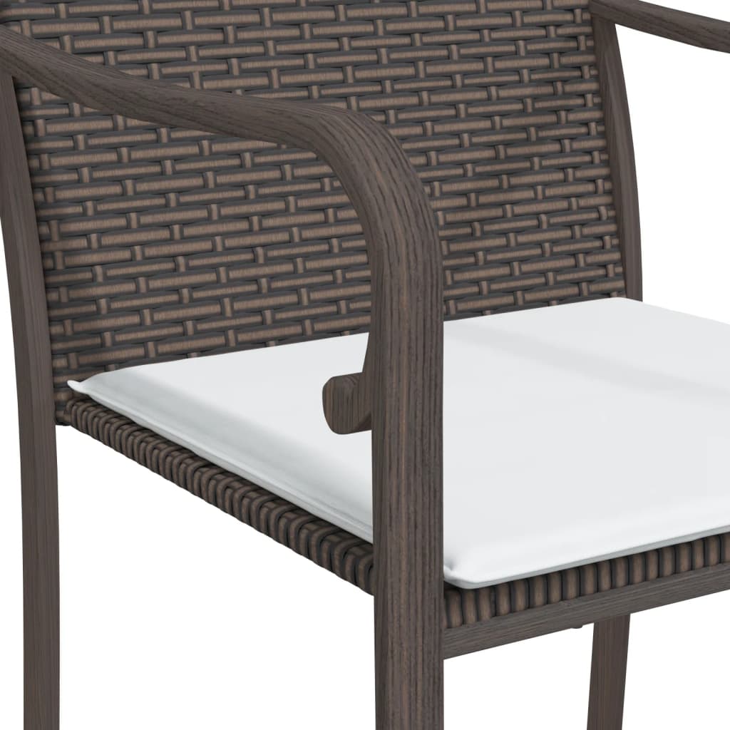 Ensemble à manger de jardin 5 pcs coussins résine tressée acier