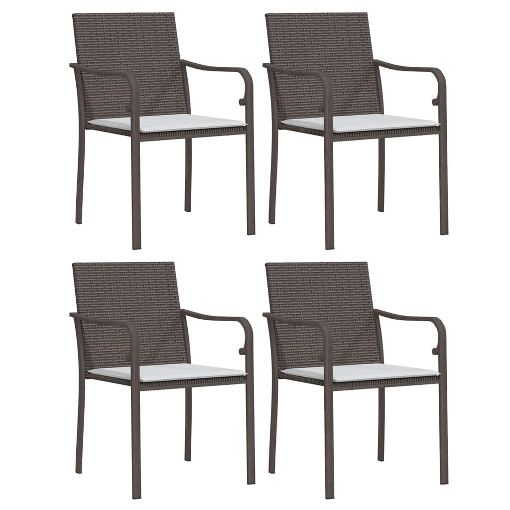 Ensemble à manger de jardin 5 pcs coussins résine tressée acier
