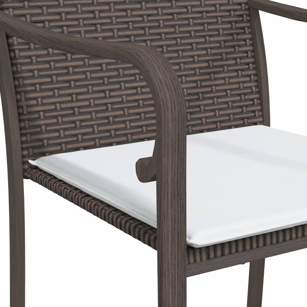 Ensemble à manger de jardin 5 pcs coussins résine tressée acier
