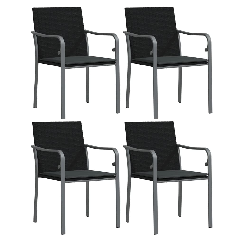Ensemble à manger de jardin 5 pcs coussins résine tressée acier