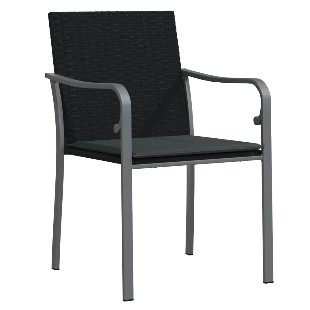 Ensemble à manger de jardin 7 pcs coussins résine tressée acier