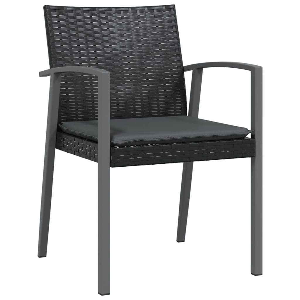 Ensemble à manger de jardin 3 pcs coussins résine tressée acier