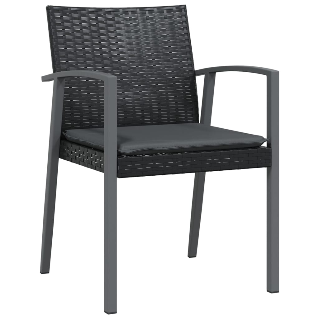 Ensemble à manger de jardin 7 pcs coussins résine tressée acier