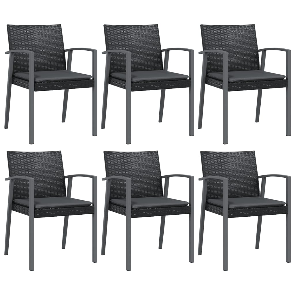 Ensemble à manger de jardin 7 pcs coussins résine tressée acier