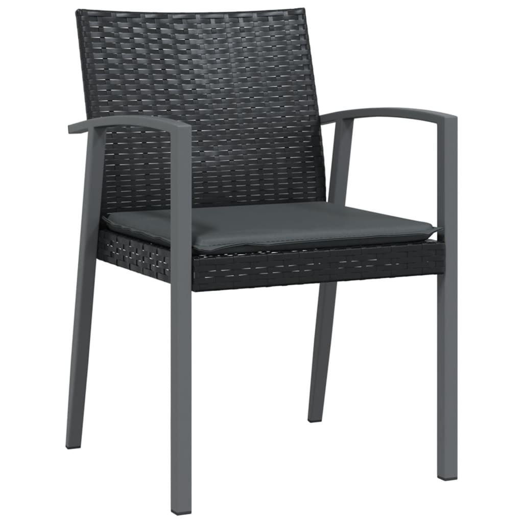 Ensemble à manger de jardin 7 pcs coussins résine tressée acier