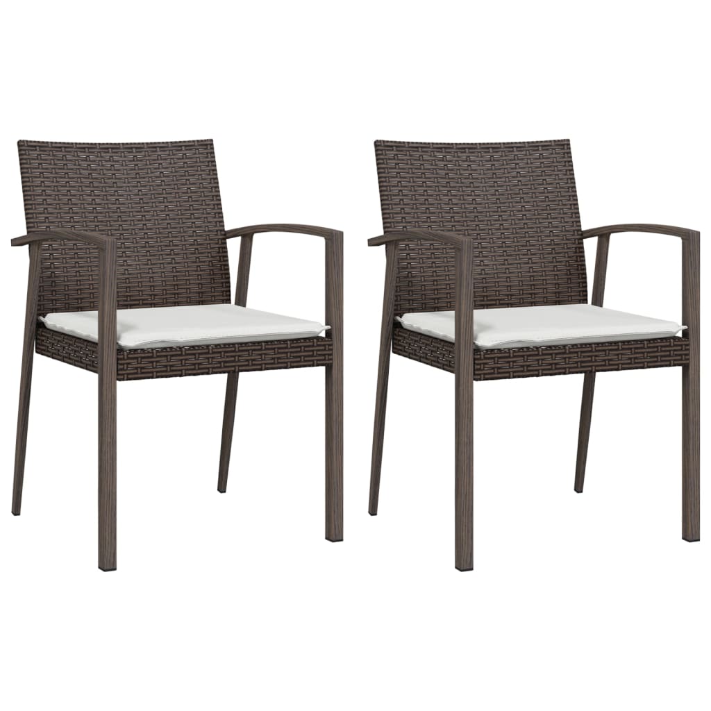 Ensemble à manger de jardin 3 pcs coussins résine tressée acier