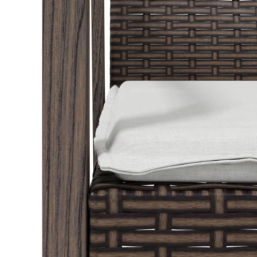 Ensemble à manger de jardin 3 pcs coussins résine tressée acier