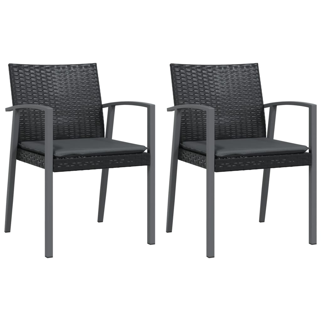 Ensemble à manger de jardin 3 pcs coussins résine tressée acier