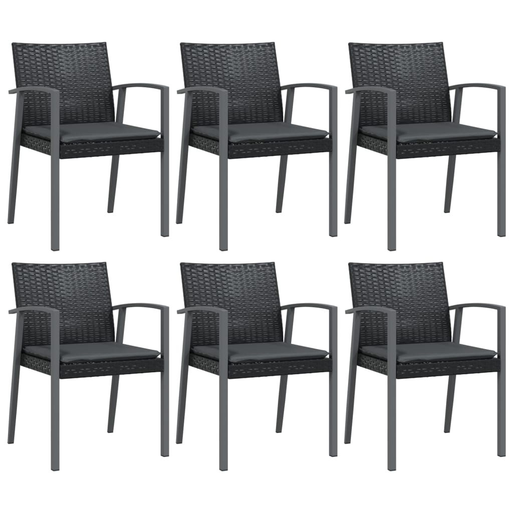 Ensemble à manger de jardin 7 pcs coussins résine tressée acier