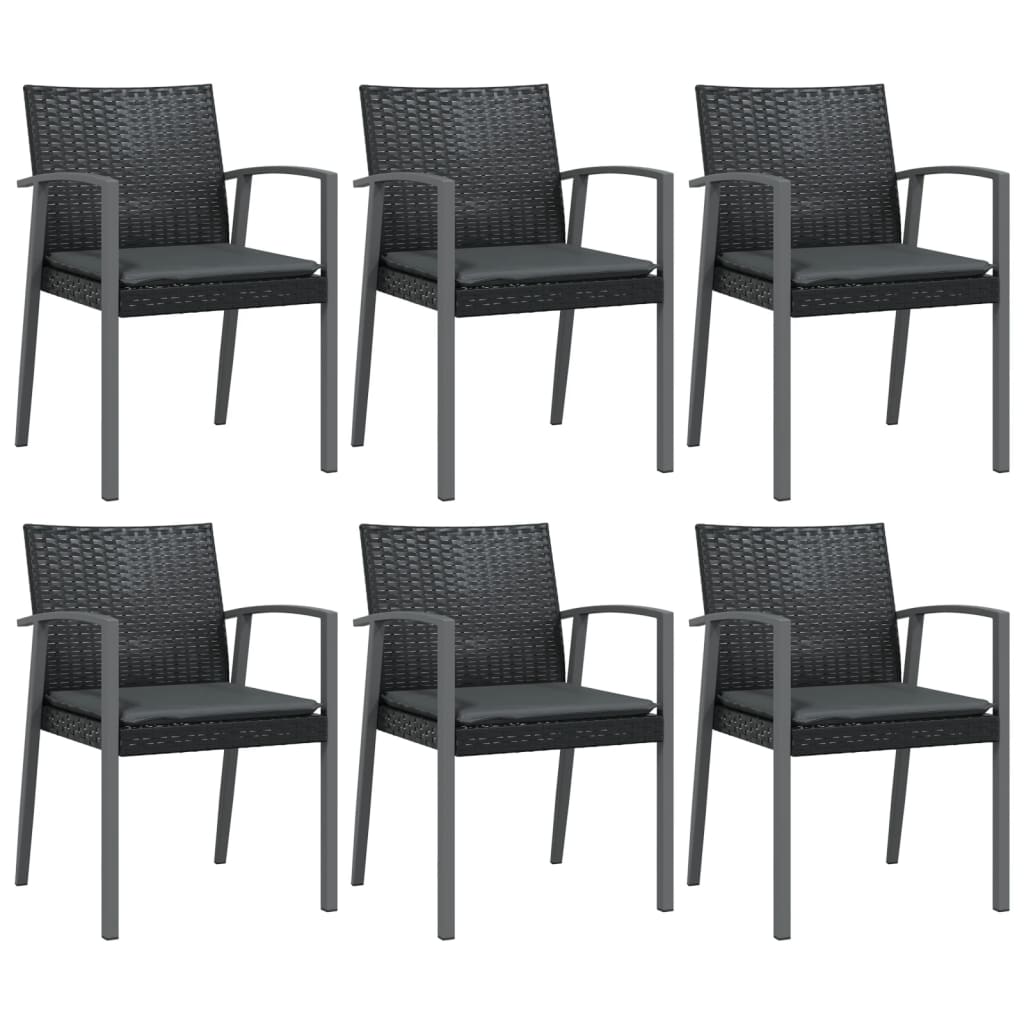 Ensemble à manger de jardin 7 pcs coussins résine tressée acier