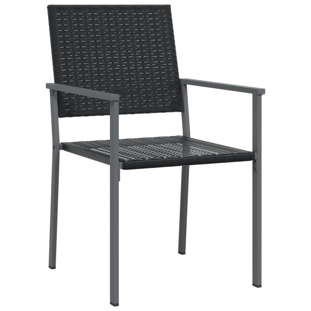 Ensemble à manger de jardin 3 pcs résine tressée acier