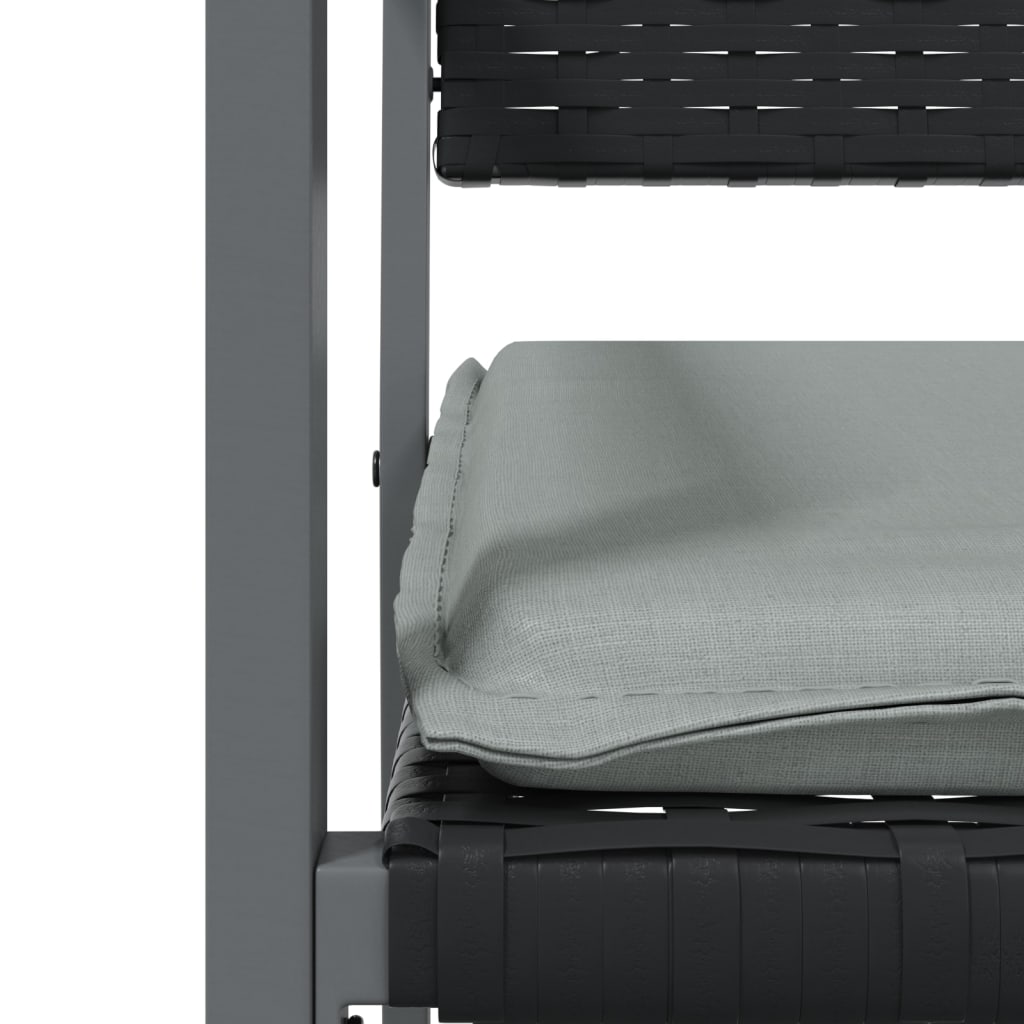 Ensemble à manger de jardin 5 pcs coussins résine tressée acier