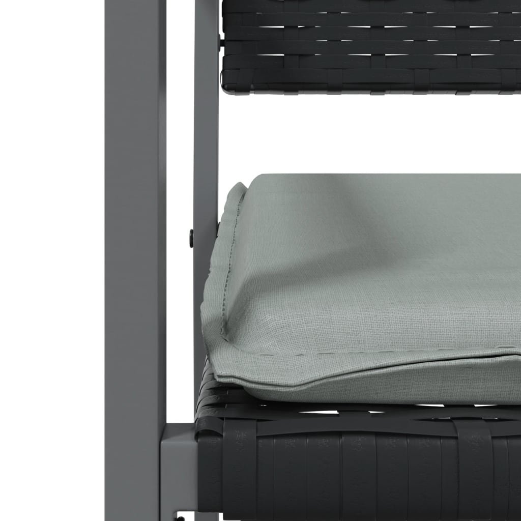 Ensemble à manger de jardin 5 pcs coussins résine tressée acier