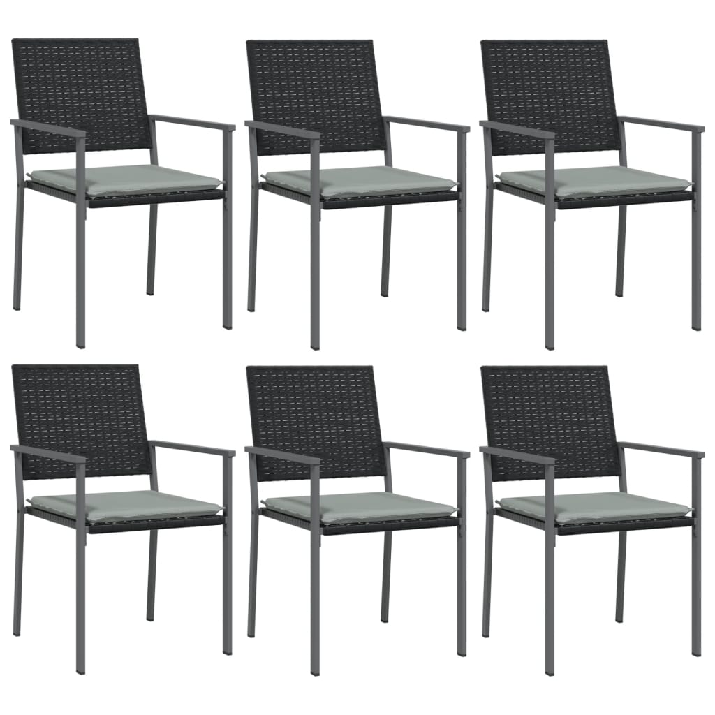 Ensemble à manger de jardin 7 pcs résine tressée acier
