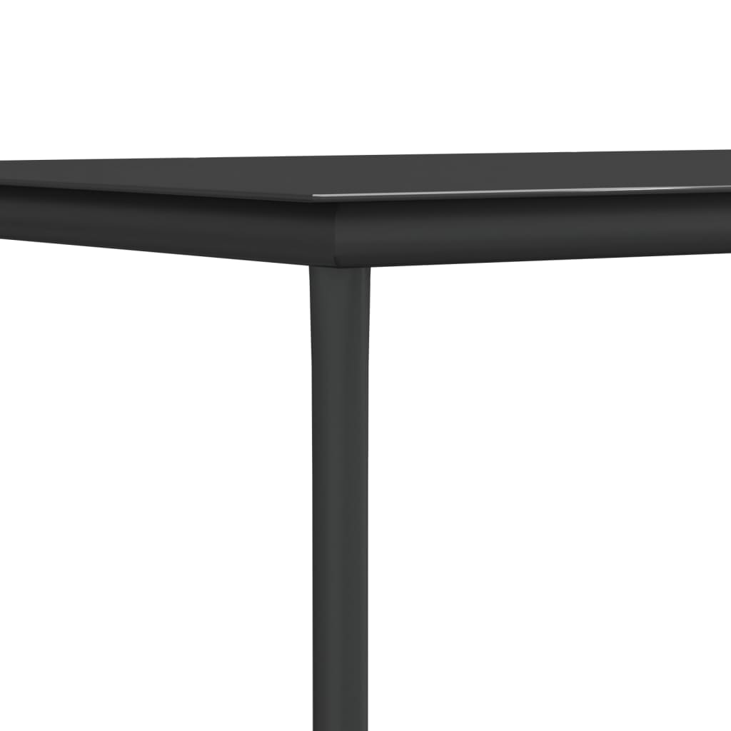 Ensemble à manger de jardin coussins 7 pcs noir rotin et acier