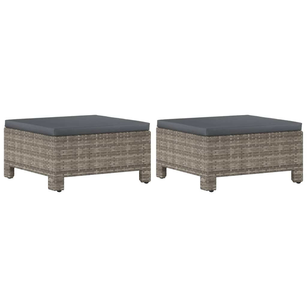 Salon de jardin 6 pcs avec coussins Gris Résine tressée