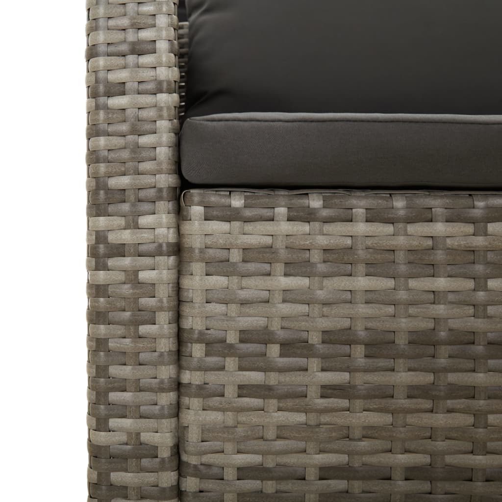 Salon de jardin 6 pcs avec coussins Gris Résine tressée